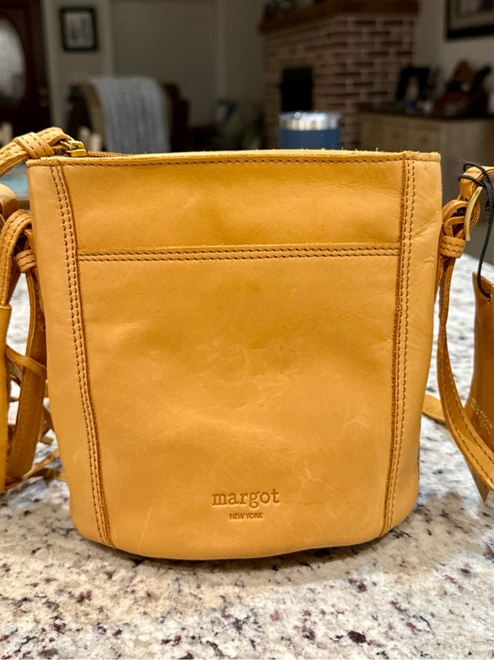 Margot Leather Crossbody in Warm Mustard
